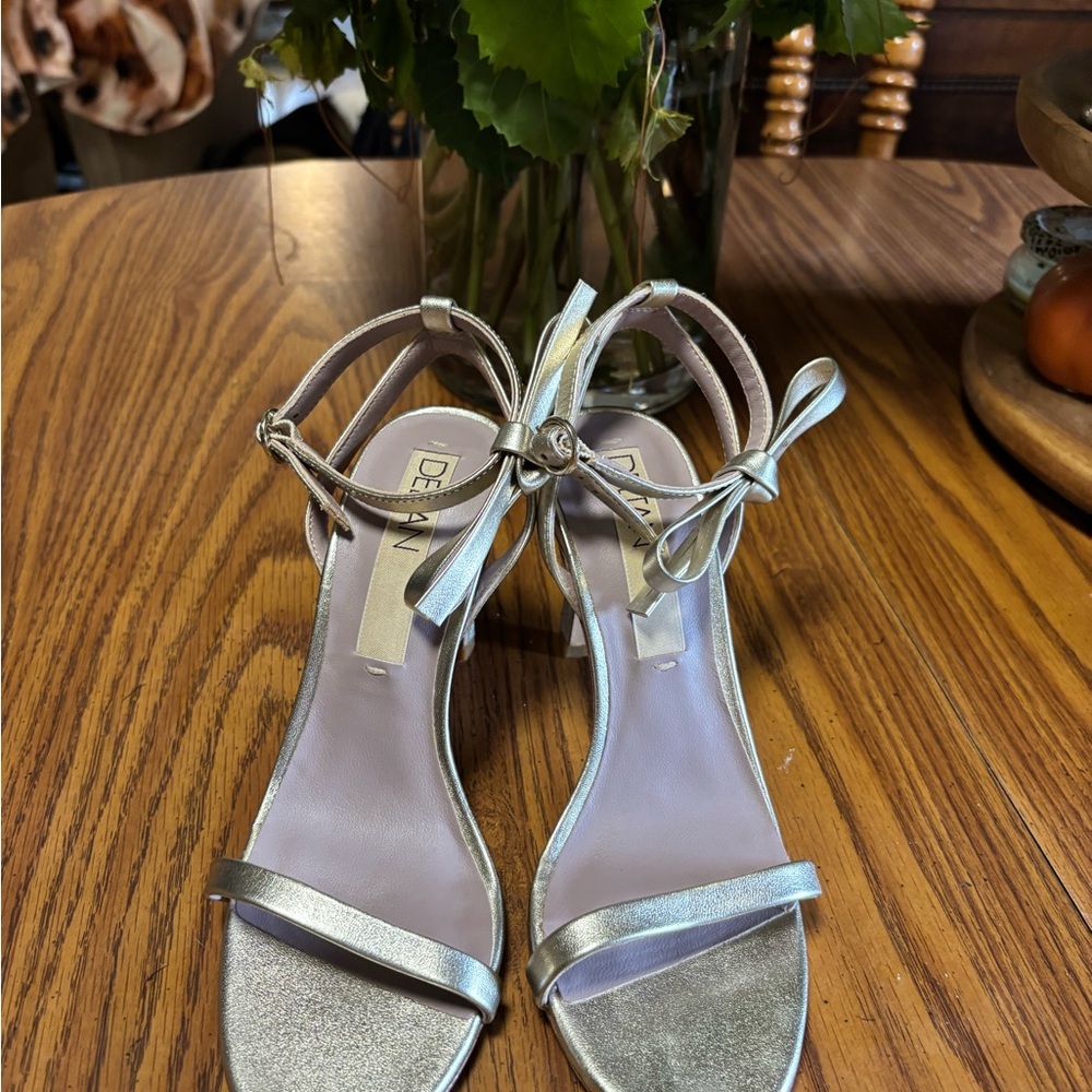 Delta Silver Bow Heels